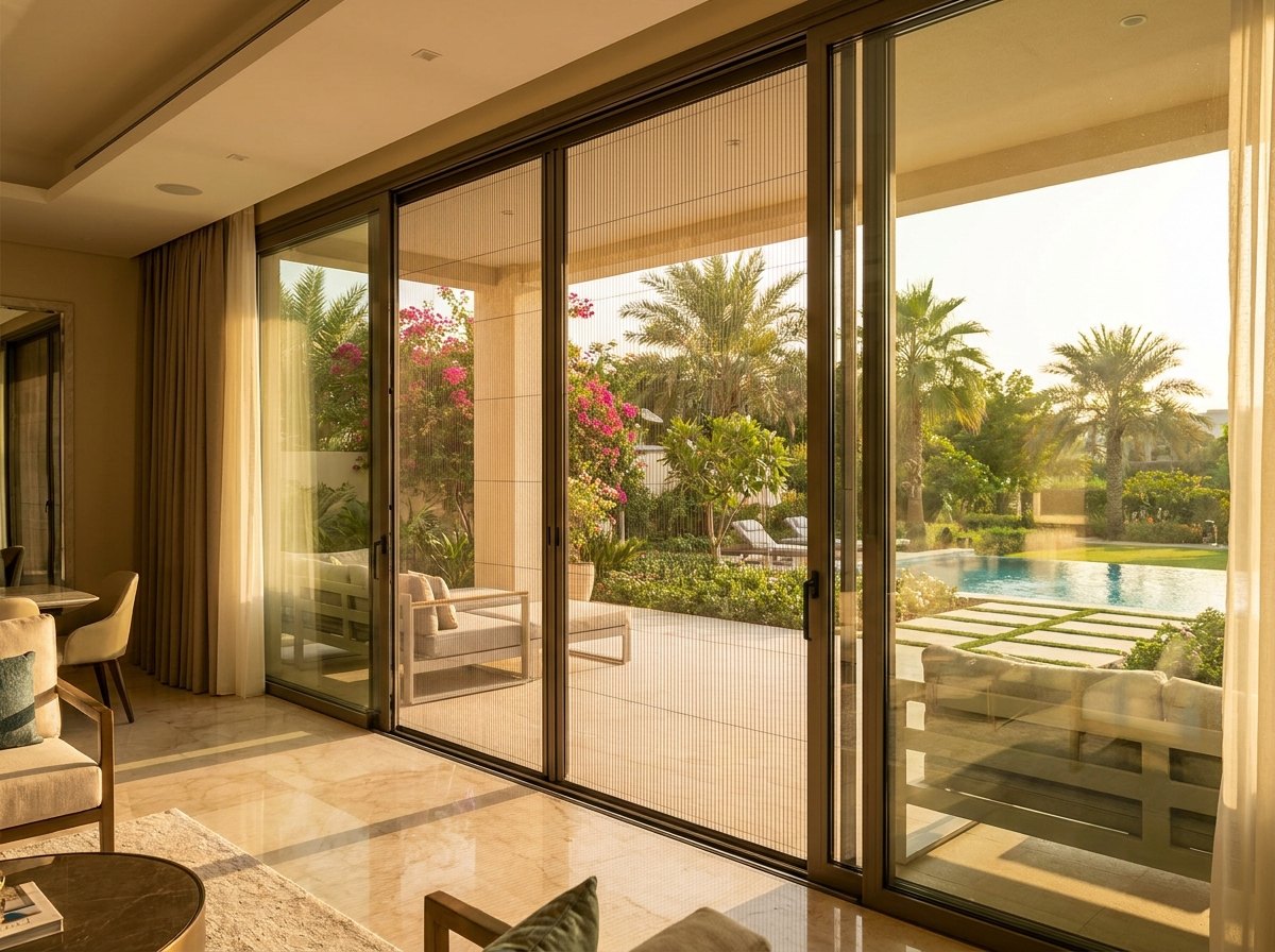 Sliding Flyscreens installed on a Dubai home