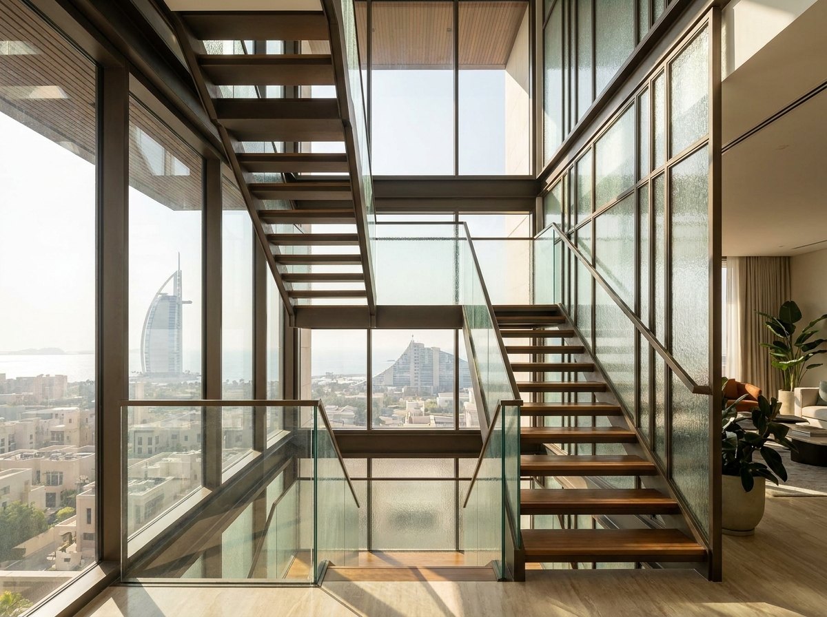 Custom glass & metal feature
