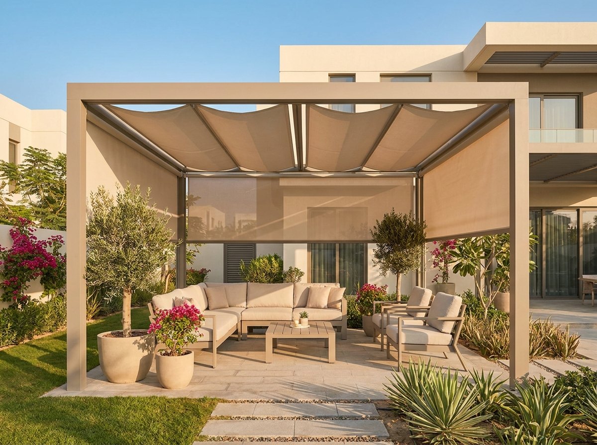 Freestanding garden pergola