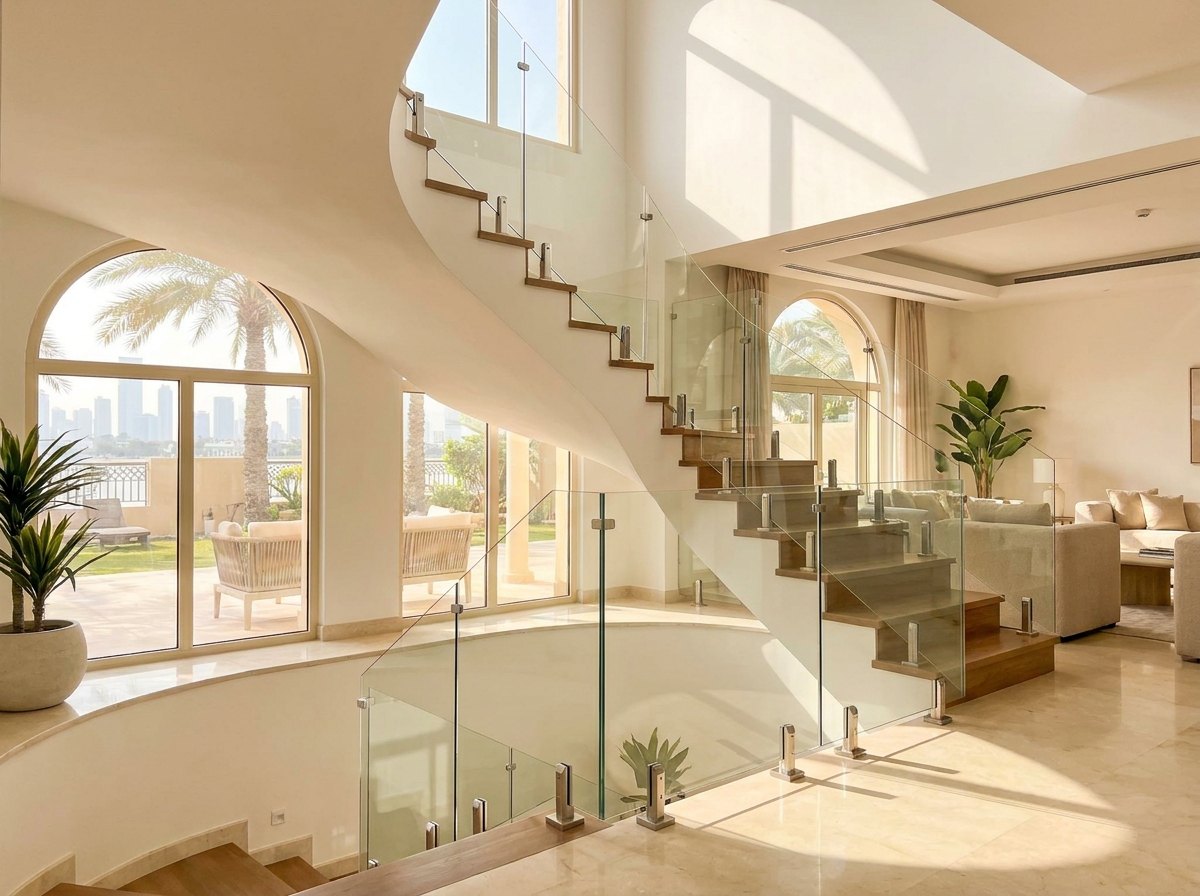 Glass stair balustrade